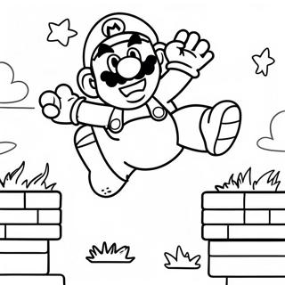 Super Mario Jumping Over Enemies Coloring Page 45754-38119