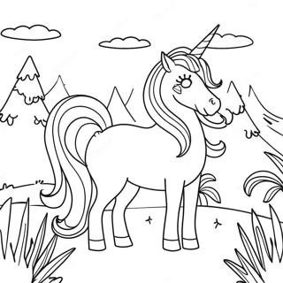 Magical Unicorns In A Dreamy Landscape Coloring Page 45784-38145