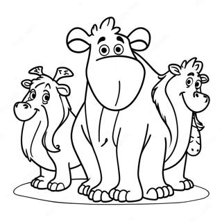 Funny Ice Age Carl With Friends Coloring Page 45804-38165