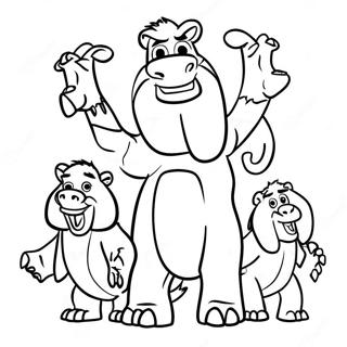 Funny Ice Age Carl With Friends Coloring Page 45804-38168