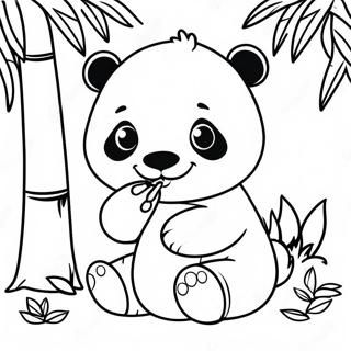 Cute Baby Panda Eating Bamboo Coloring Page 45814-38041