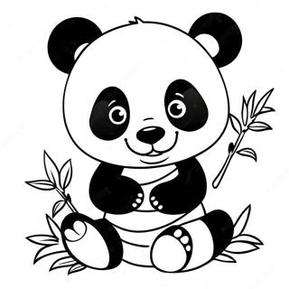 Cute Baby Panda Eating Bamboo Coloring Page 45814-38042