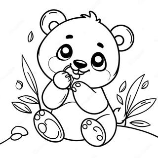 Cute Baby Panda Eating Bamboo Coloring Page 45814-38043