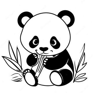 Cute Baby Panda Eating Bamboo Coloring Page 45814-38169