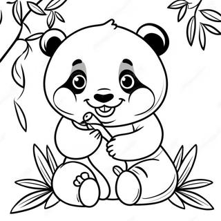 Cute Baby Panda Eating Bamboo Coloring Page 45814-38170