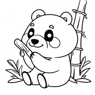 Cute Baby Panda Eating Bamboo Coloring Page 45814-38171