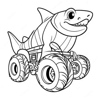 Shark Monster Truck Coloring Page 4581-3682