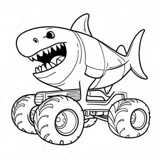 Shark Monster Truck Coloring Page 4581-3684