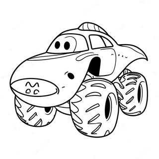 Ferocious Shark Monster Truck Coloring Page 4582-3685