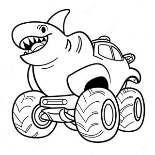 Ferocious Shark Monster Truck Coloring Page 4582-3686