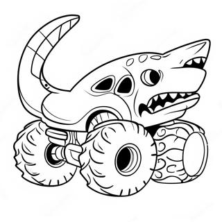 Ferocious Shark Monster Truck Coloring Page 4582-3687