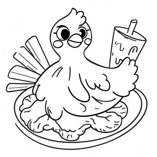 Fried Chicken Coloring Pages