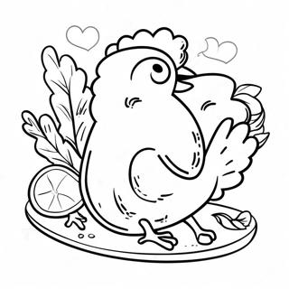 Fried Chicken Coloring Page 45853-38064