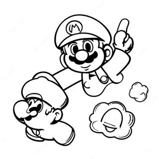 Cappy Flying With Mario Coloring Page 4592-3693