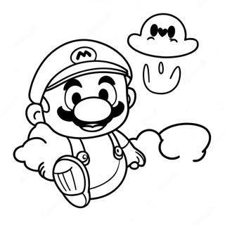 Cappy Flying With Mario Coloring Page 4592-3695