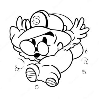 Cappy Flying With Mario Coloring Page 4592-3696