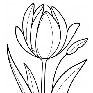 Realistic Tulip Flower Coloring Page 45943-38270