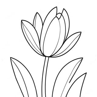 Realistic Tulip Flower Coloring Page 45943-38271