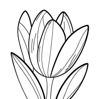 Realistic Tulip Flower Coloring Page 45943-38272