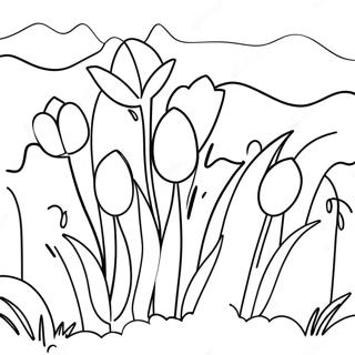 Vibrant Tulip Garden Coloring Page 45944-38273