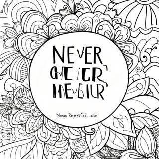 Never Give Up Motivational Quote Coloring Page 45973-38298