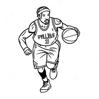 Allen Iverson Dribbling Coloring Page 45984-38305