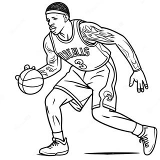 Allen Iverson Dribbling Coloring Page 45984-38306