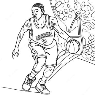 Allen Iverson Dribbling Coloring Page 45984-38307