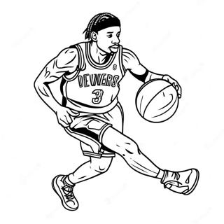 Allen Iverson Dribbling Coloring Page 45984-38308