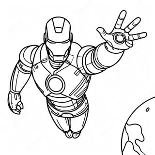 Iron Man In Space Coloring Page 46024-38341