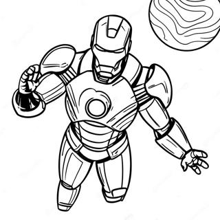 Iron Man In Space Coloring Page 46024-38342