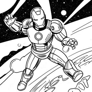 Iron Man In Space Coloring Page 46024-38343