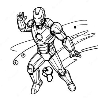 Iron Man In Space Coloring Page 46024-38344