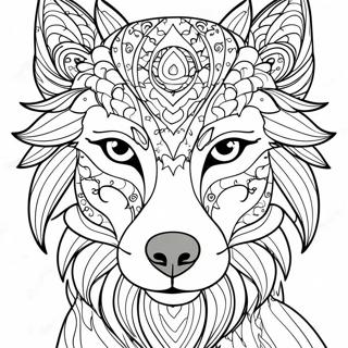 Majestic Wolf Face Coloring Page 46034-38346