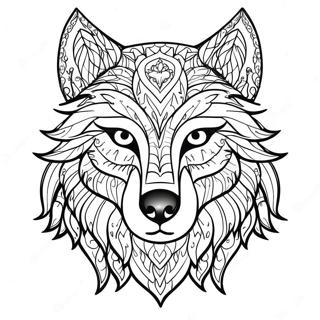 Majestic Wolf Face Coloring Page 46034-38348