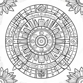 Aztec Calendar Coloring Page 46053-38359