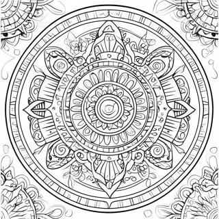 Intricate Aztec Calendar Design Coloring Page 46054-38364