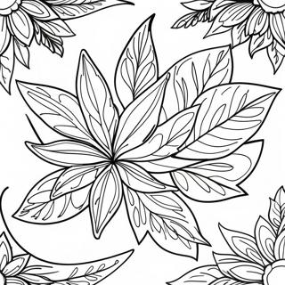 Detailed Pot Leaf Coloring Page 46074-38378