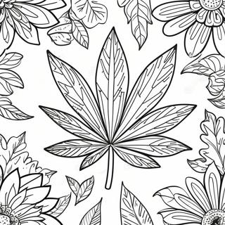 Detailed Pot Leaf Coloring Page 46074-38379