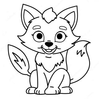 Foxy From Lankybox In Action Coloring Page 46094-38394