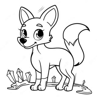 Foxy From Lankybox In Action Coloring Page 46094-38396