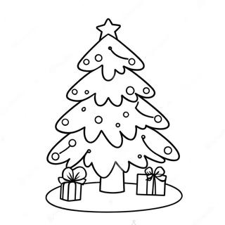 Easy Cute Christmas Tree Coloring Page 4611-3706