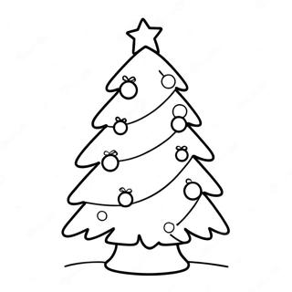 Easy Cute Christmas Tree Coloring Page 4611-3707