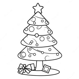 Easy Cute Christmas Tree Coloring Page 4611-3708