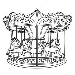 Colorful County Fair Carousel Coloring Page 46124-38423