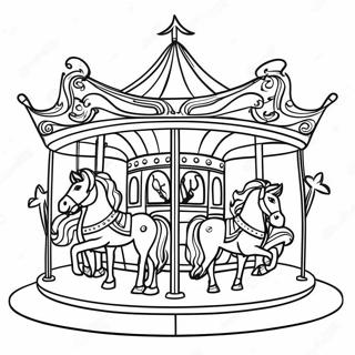 Colorful County Fair Carousel Coloring Page 46124-38424