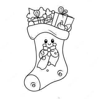 Adorable Christmas Stocking Coloring Page 4612-3709