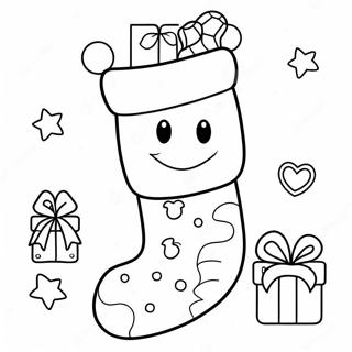 Adorable Christmas Stocking Coloring Page 4612-3711