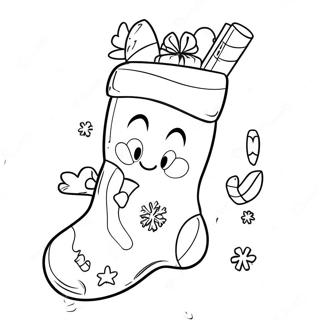 Adorable Christmas Stocking Coloring Page 4612-3712