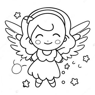 Cute Anime Angel With Wings Coloring Page 46134-38427